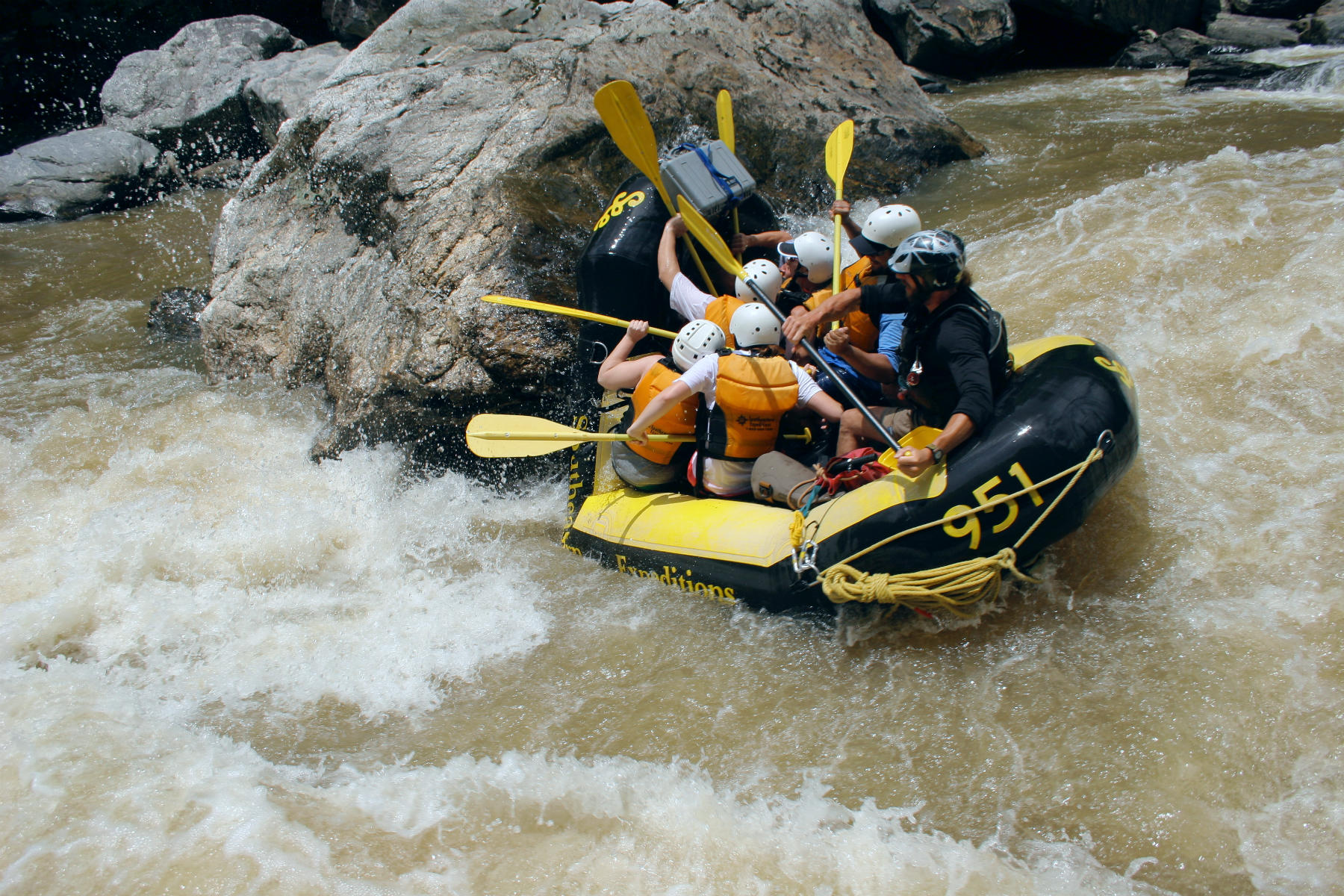 Image result for rafting hitting a rock